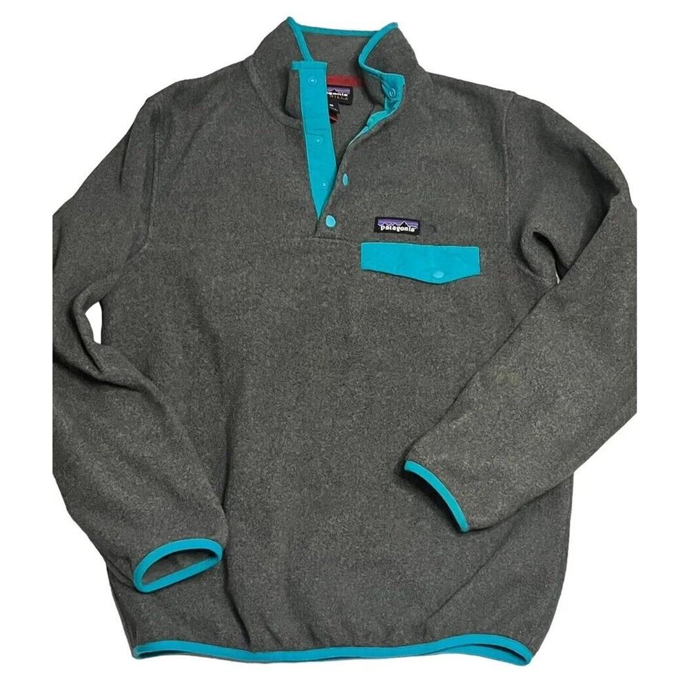 Patagonia Synchilla Snap T Pullover •Women XS• Fleece Jacket Gray 25455